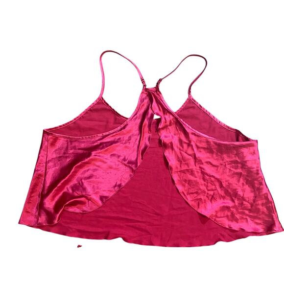 Satin Raspberry Pink Pajama Set Silky 2 Piece Cami & Shorts Sleepwear 5X plus - Picture 7 of 8